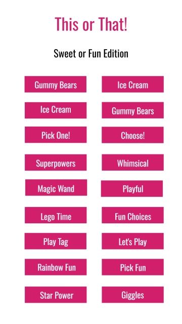 Free Kids This or That Template to Edit Online