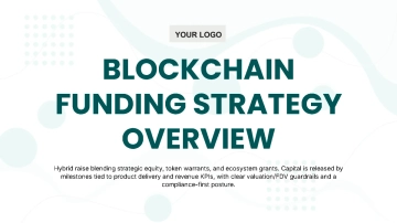 Free Blockchain Funding Strategy Pitch Deck to Edit Online