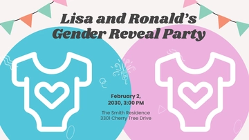 Free Gender Reveal Facebook Event Cover Template to Edit Online