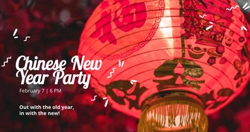 Free Chinese New Year Party Facebook Post Template to Edit Online