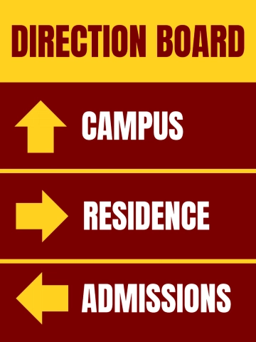 Free Direction Board University Sign Template to Edit Online