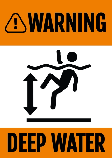 Free Deep Water Warning Sign Template to Edit Online