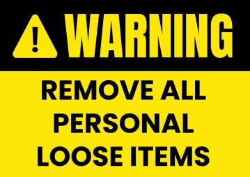 Free Loose Items Warning Sign Template to Edit Online