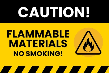 Free Caution Flammable substances Sign Template to Edit Online