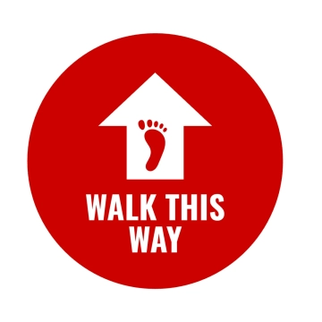 Free Walk This Way Floor Sign Template to Edit Online