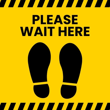 Free Please Wait Here Floor Sign Template to Edit Online