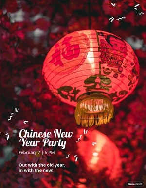 Chinese New Year Party Flyer Template
