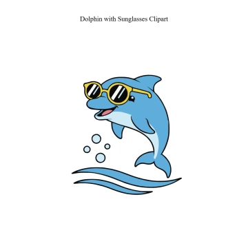 Free Dolphin with Sunglasses Vector Clipart (PNG, SVG) to Edit Online