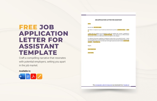 Job Application Letter For Assistant