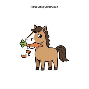 Free Horse Eating Carrot Vector Clipart (PNG, SVG) to Edit Online