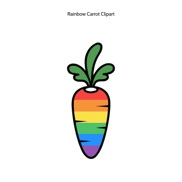 Free Rainbow Carrot Vector Clipart (PNG, SVG) to Edit Online