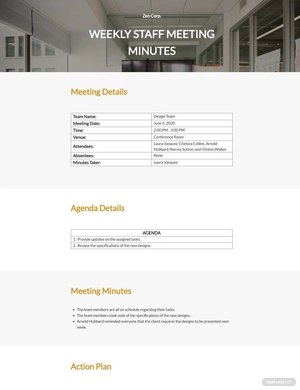 Weekly Staff Meeting Template
