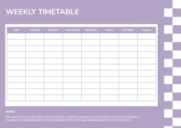 Free Cute Timetable Template to Edit Online