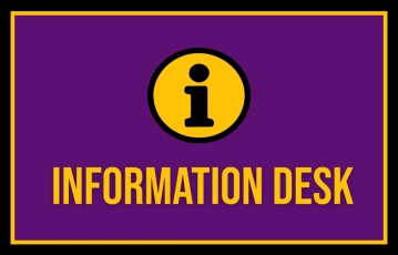 Free Information Desk Creative Sign Template to Edit Online