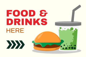 Free Food & Drinks Creative Sign Template to Edit Online