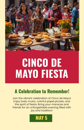 Free Simple Cinco De Mayo Poster Template to Edit Online