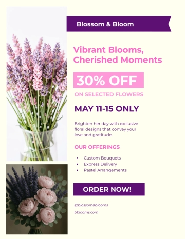 Free Mother's Day Flower Flyer Template to Edit Online