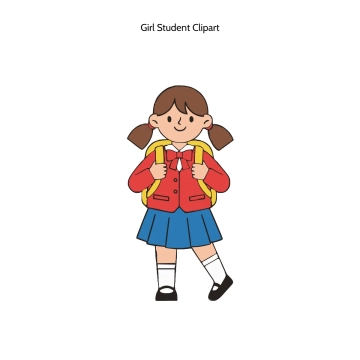 Free Girl Student Vector Clipart (PNG, SVG) to Edit Online