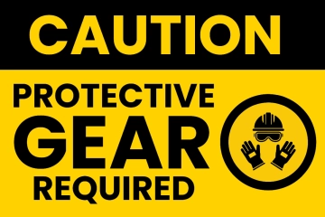 Free Protective Gear Required Caution Sign Template to Edit Online