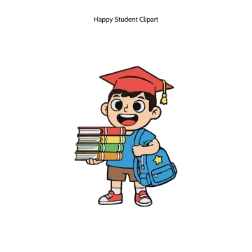 Free Happy Student Vector Clipart (PNG, SVG) to Edit Online