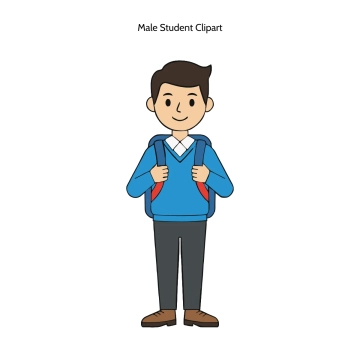 Free Male Student Vector Clipart (PNG, SVG) to Edit Online