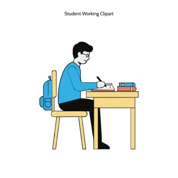 Free Student Working Vector Clipart (PNG, SVG) to Edit Online