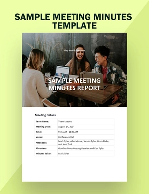 Sample Meeting Minutes Template