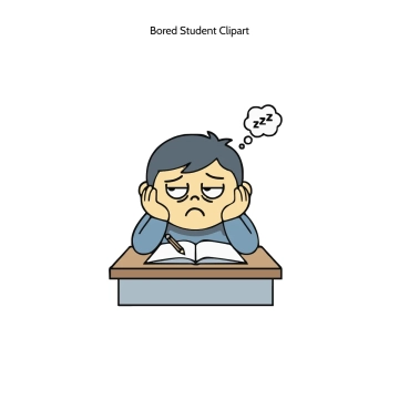 Free Bored Student Vector Clipart (PNG, SVG) to Edit Online
