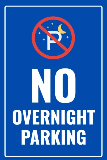 Free No Overnight Parking Sign Template to Edit Online