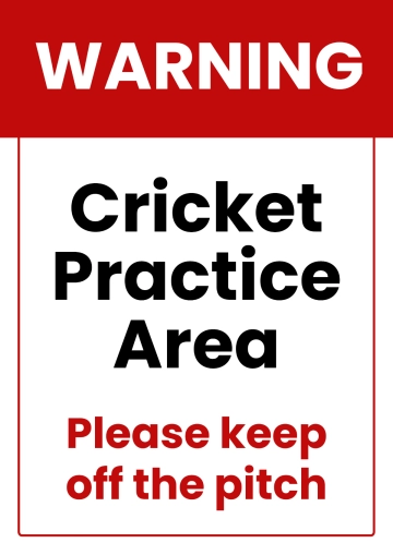 Free Cricket Warning Sports Sign Template to Edit Online
