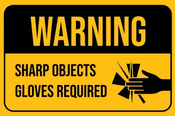 Free Sharp Objects Warning Sign Template to Edit Online