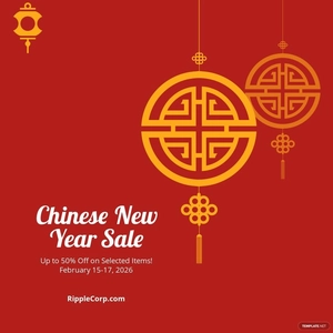 Free Chinese New Year Sale Instagram Post Template to Edit Online