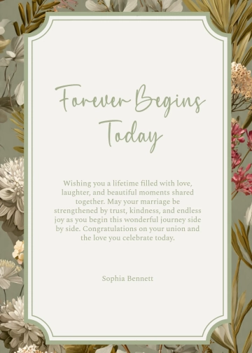 Free Sage Green Wedding Wishes Template to Edit Online