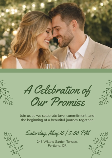 Free Sage Green Engagement Party Invitation Template to Edit Online