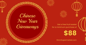 Free Chinese New Year Giveaway Facebook Post Template to Edit Online