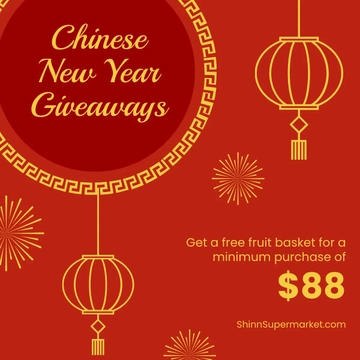 Free Chinese New Year Giveaway Instagram Post Template to Edit Online