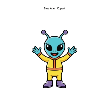 Free Blue Alien Vector Clipart (PNG, SVG) to Edit Online