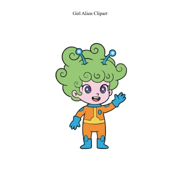 Free Girl Alien Vector Clipart (PNG, SVG) to Edit Online