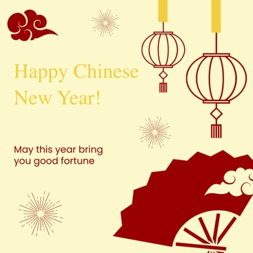 Free Chinese New Year Greeting Instagram Post Template to Edit Online
