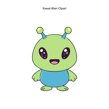 Free Kawaii Alien Vector Clipart (PNG, SVG) to Edit Online