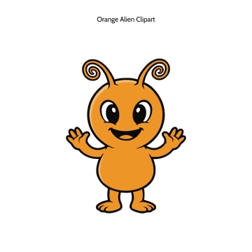 Free Orange Alien Vector Clipart (PNG, SVG) to Edit Online