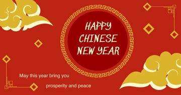 Free Vintage Chinese New Year Facebook Post Template to Edit Online