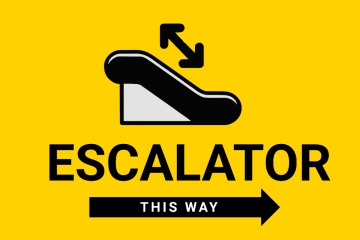 Free Escalator Direction Trade Show Sign Template to Edit Online