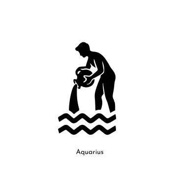 Free Aquarius Silhouette Zodiac Sign Template to Edit Online