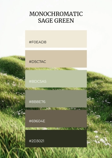 Free Monochromatic Sage Green Color Palette Template to Edit Online