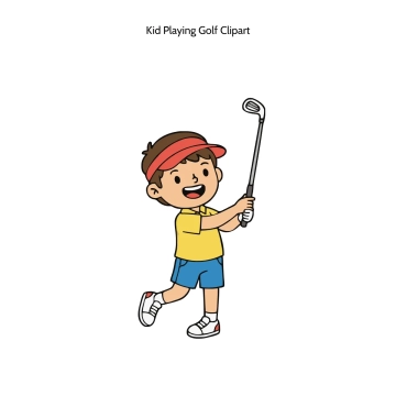 Free Kid Playing Golf Vector Clipart (PNG, SVG) to Edit Online