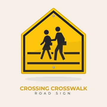 Free Road Sign Crossing Crosswalk Clip Art Template to Edit Online