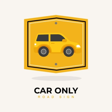 Free Road Sign Car Only Clip Art Template to Edit Online