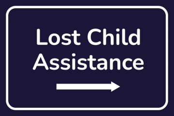 Free Lost Child Assistance Theme Park Sign Template to Edit Online