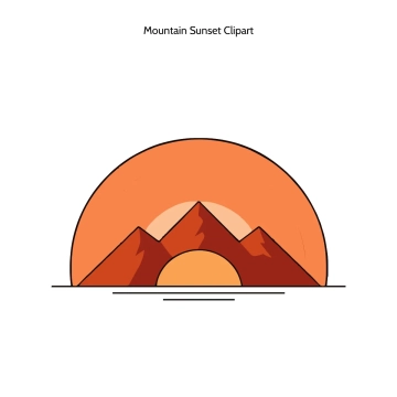 Free Mountain Sunset Vector Clipart (PNG, SVG) to Edit Online